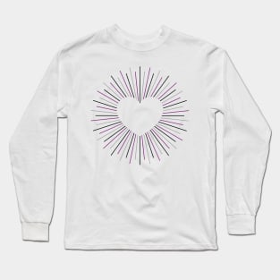 Asexual Pride Radial Heart Long Sleeve T-Shirt